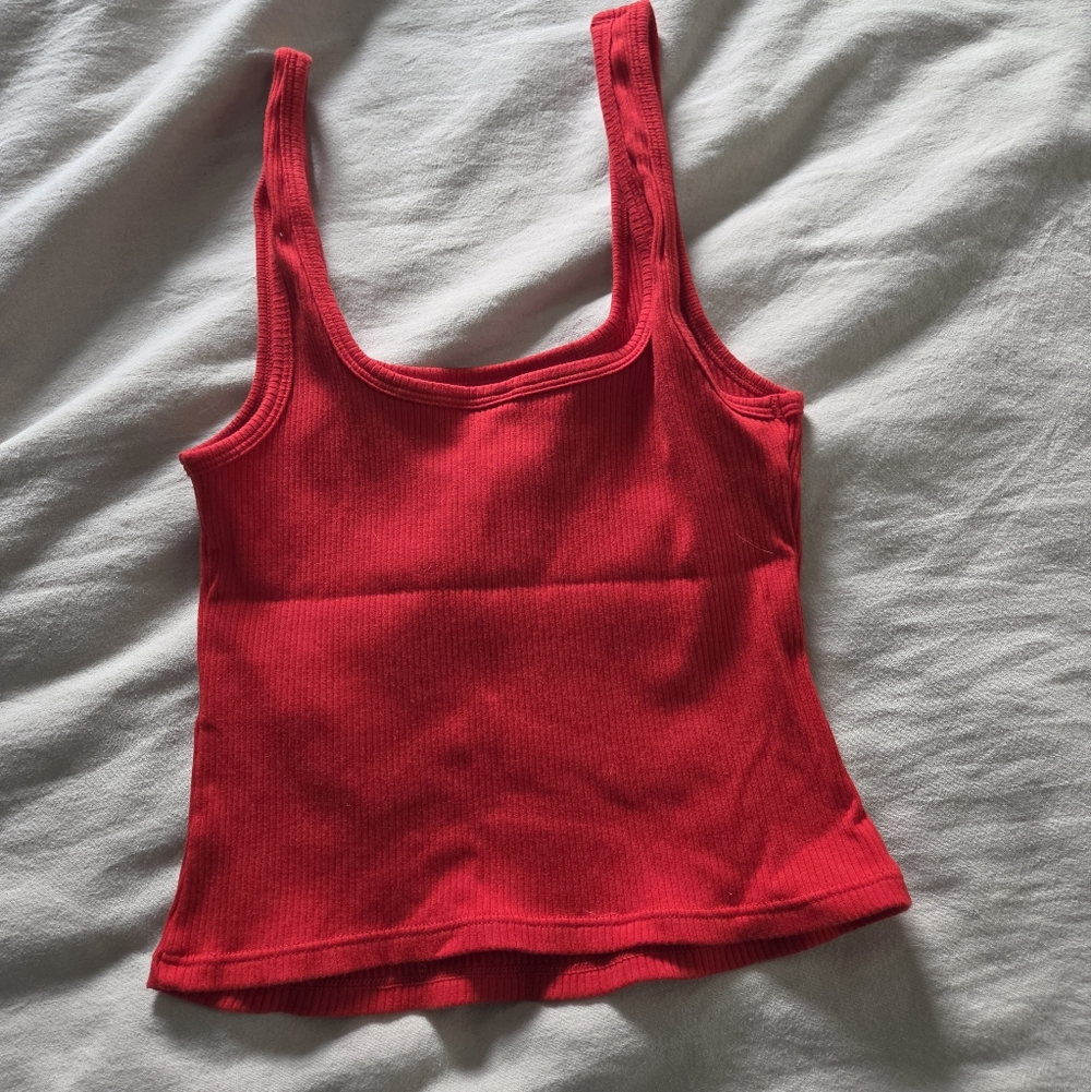 Fabletics Red Ribbed Tank Top - Picture 3 of 3